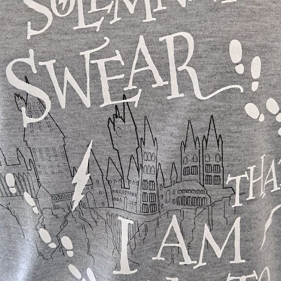 Harry Potter Size Large "Up To No Good" gray tshirt EUC - Picture 2 of 7